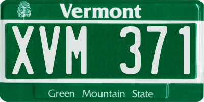VT license plate XVM371