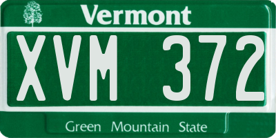 VT license plate XVM372