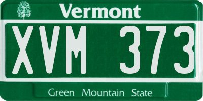 VT license plate XVM373