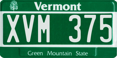 VT license plate XVM375