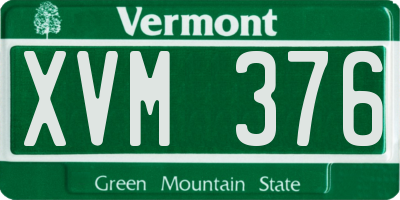 VT license plate XVM376
