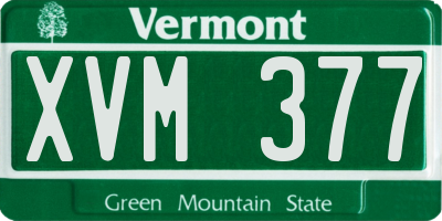 VT license plate XVM377
