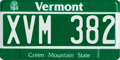 VT license plate XVM382