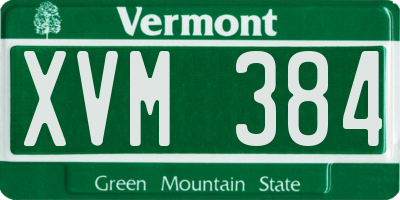 VT license plate XVM384