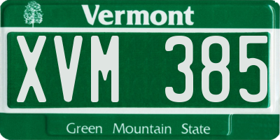 VT license plate XVM385