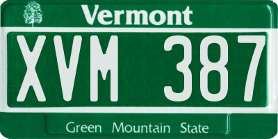 VT license plate XVM387