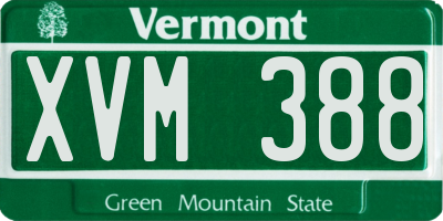 VT license plate XVM388