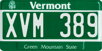 VT license plate XVM389