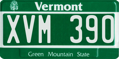 VT license plate XVM390