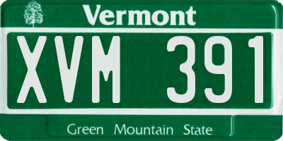 VT license plate XVM391