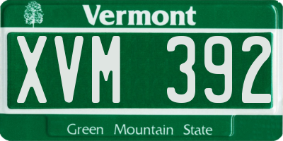 VT license plate XVM392