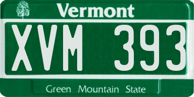 VT license plate XVM393