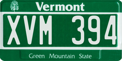 VT license plate XVM394