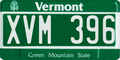 VT license plate XVM396