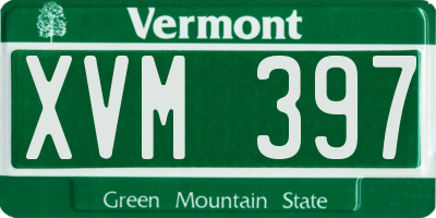 VT license plate XVM397