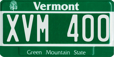 VT license plate XVM400