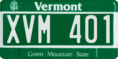 VT license plate XVM401