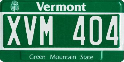 VT license plate XVM404