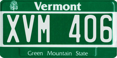 VT license plate XVM406