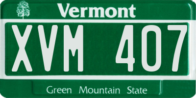 VT license plate XVM407