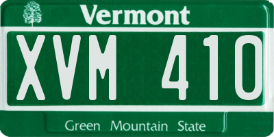 VT license plate XVM410