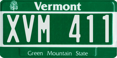 VT license plate XVM411
