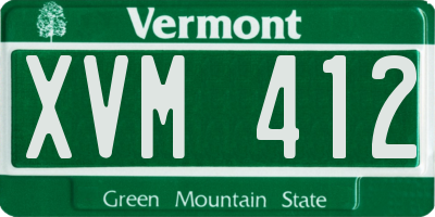 VT license plate XVM412