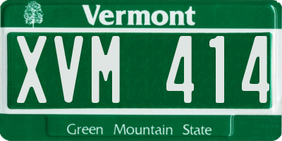 VT license plate XVM414