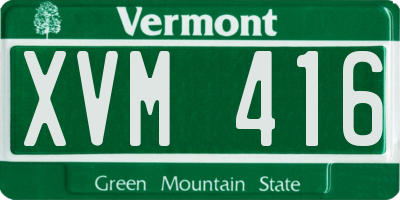 VT license plate XVM416