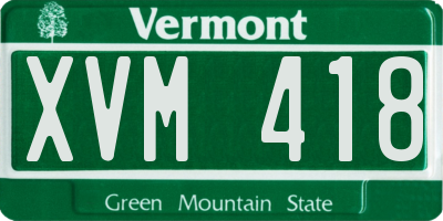 VT license plate XVM418