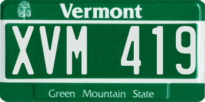 VT license plate XVM419