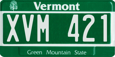 VT license plate XVM421