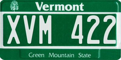 VT license plate XVM422