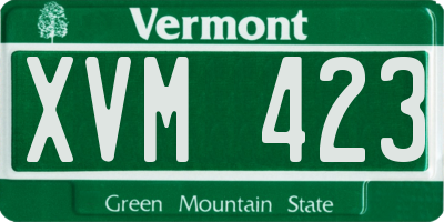 VT license plate XVM423