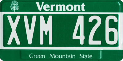VT license plate XVM426