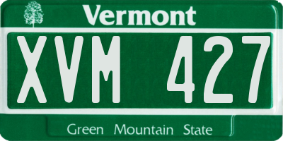 VT license plate XVM427