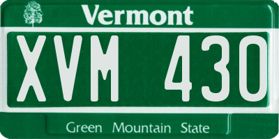 VT license plate XVM430