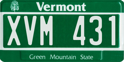 VT license plate XVM431
