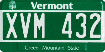 VT license plate XVM432