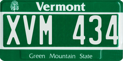 VT license plate XVM434