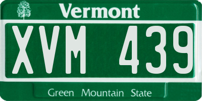 VT license plate XVM439
