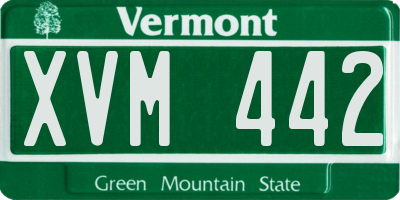 VT license plate XVM442