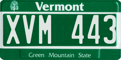 VT license plate XVM443