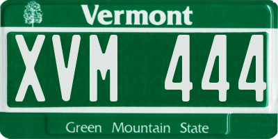 VT license plate XVM444