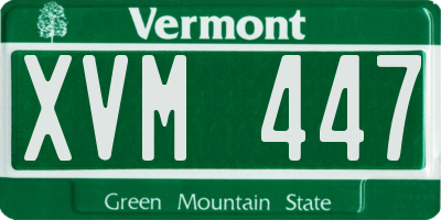 VT license plate XVM447