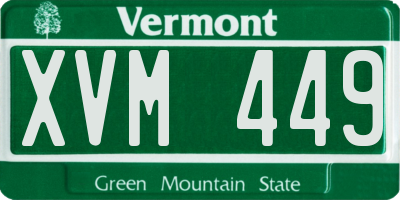 VT license plate XVM449