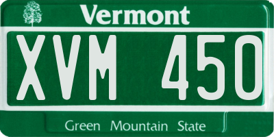 VT license plate XVM450