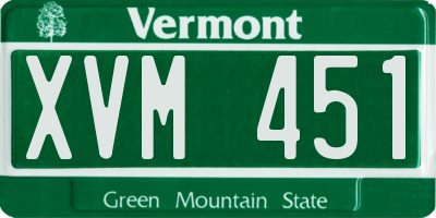 VT license plate XVM451