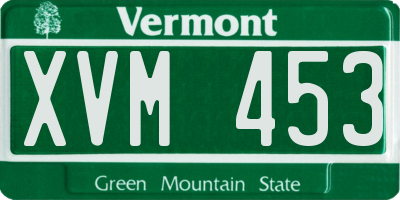 VT license plate XVM453