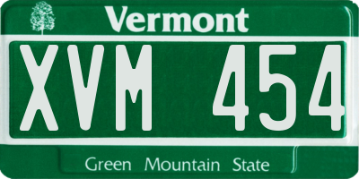 VT license plate XVM454